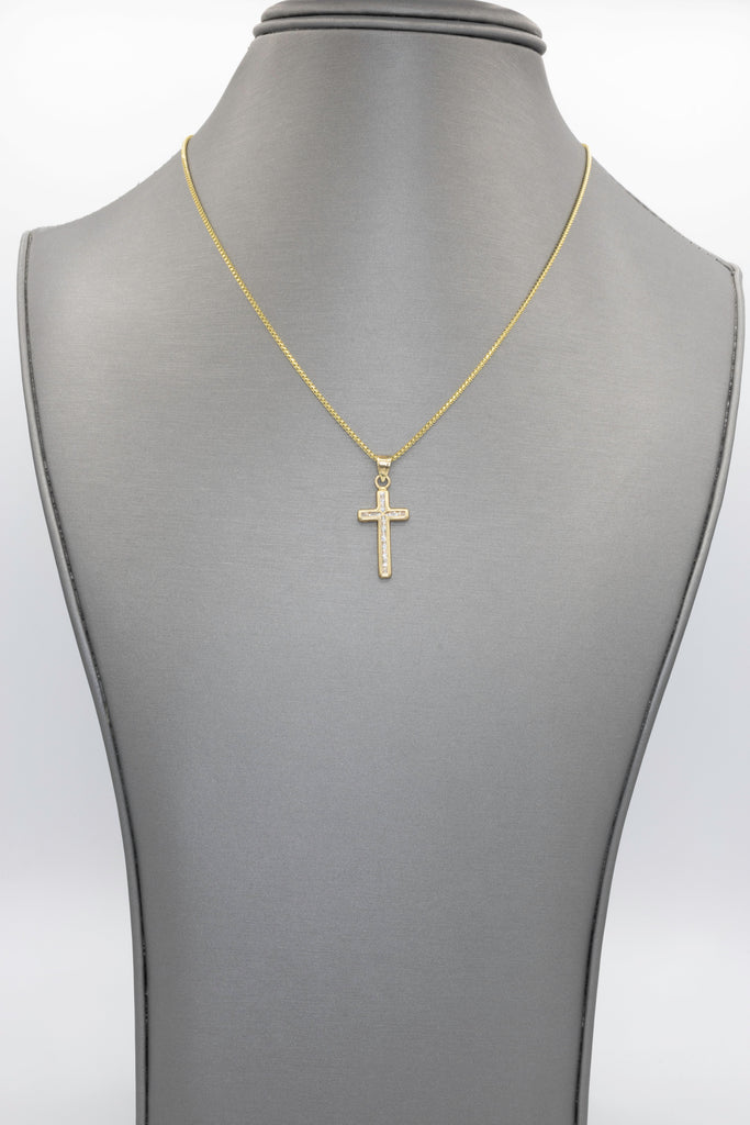 *NEW* 14k Cross Pendant W/ Hollow Franco Chain JTJ™ - Javierthejeweler