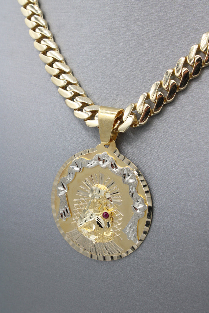 *NEW* 14K Virgen Pendant W/ Semi Solid Chain (8.3MM - 24" Inches) NU LINK JTJ™ - Javierthejeweler