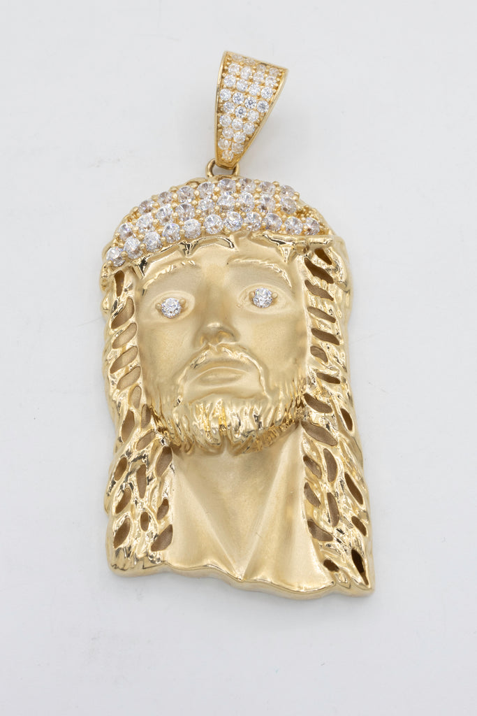 *NEW* 14K Cz Jesus Face Pendant (2.4" Inches) JTJ™ - Javierthejeweler