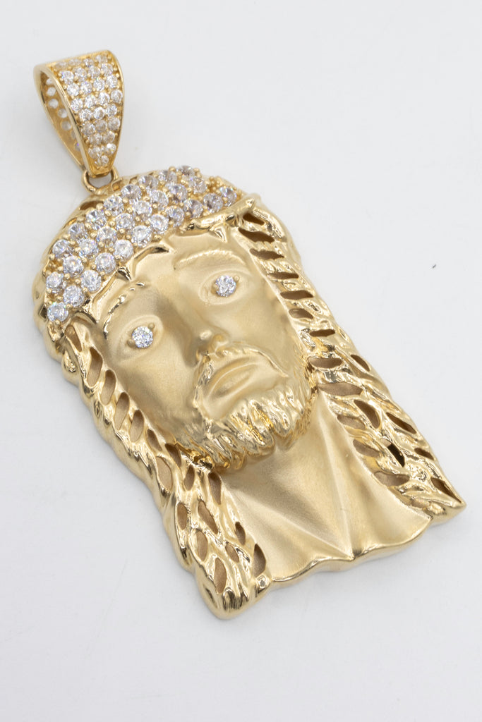 *NEW* 14K Cz Jesus Face Pendant (2.4" Inches) JTJ™ - Javierthejeweler