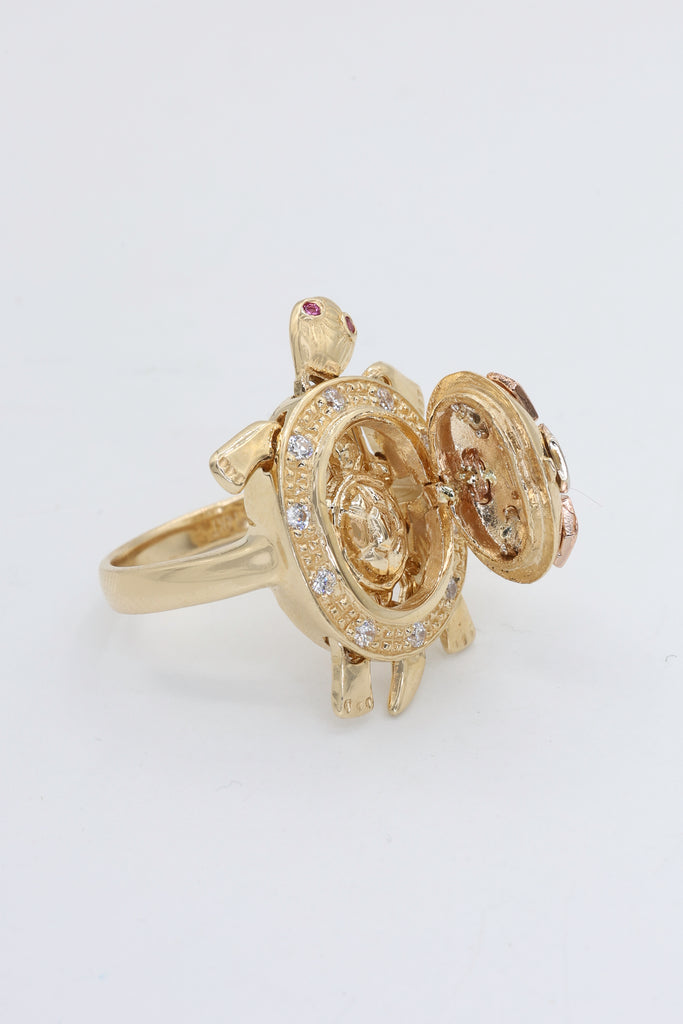 *NEW* 14K Women's Tortoise Locket ZC Ring 🐢- JTJ™ - Javierthejeweler