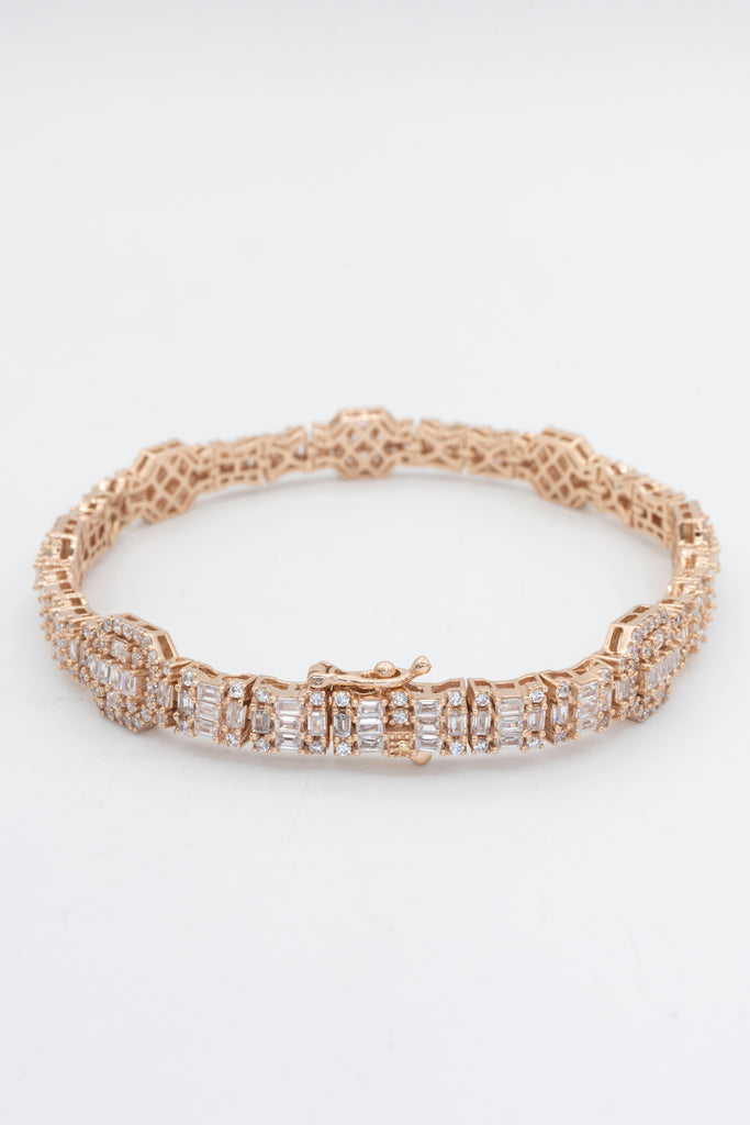 *NEW* 14k Rose Gold Full CZ Baguette Bracelet (8.8MM) - JTJ™ - Javierthejeweler