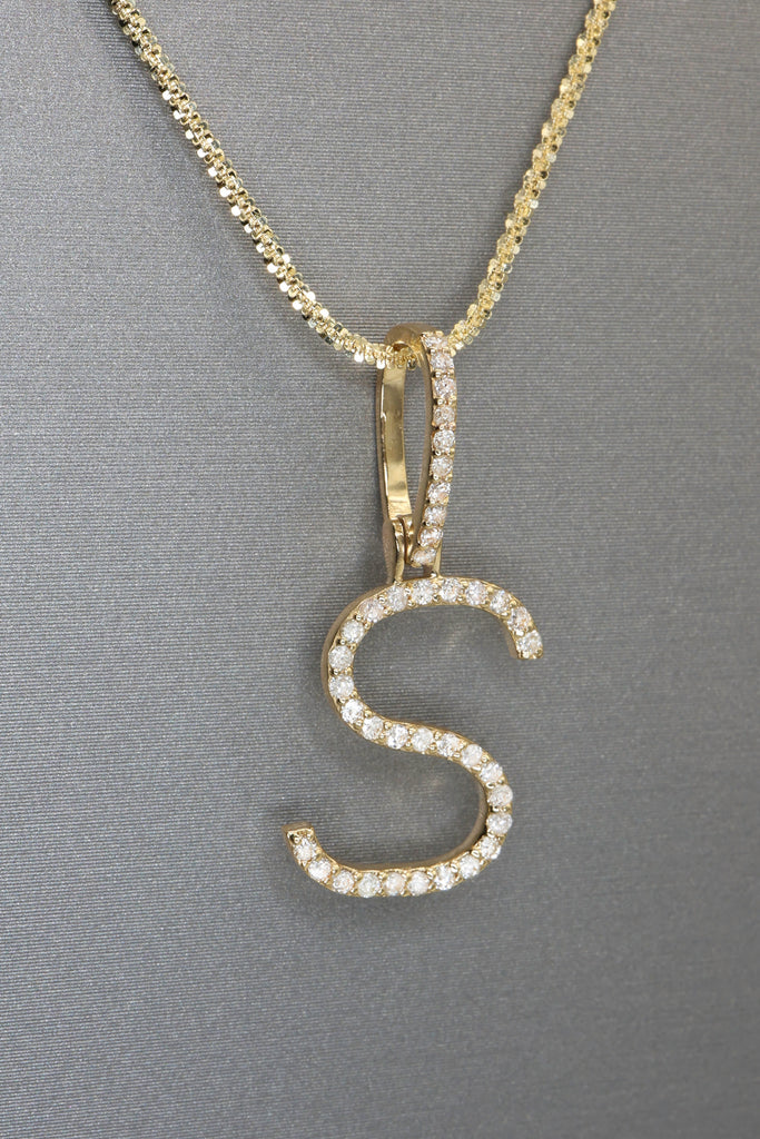*NEW* Initial (S) Diamond 💎 Pendant W/ Rope Diamond Cut Chain JTJ™ - Javierthejeweler