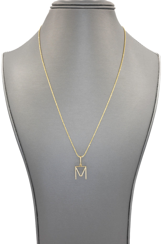 *NEW* Initial (M) Diamond 💎 Pendant W/ Rope Diamond Cut Chain JTJ™ - Javierthejeweler