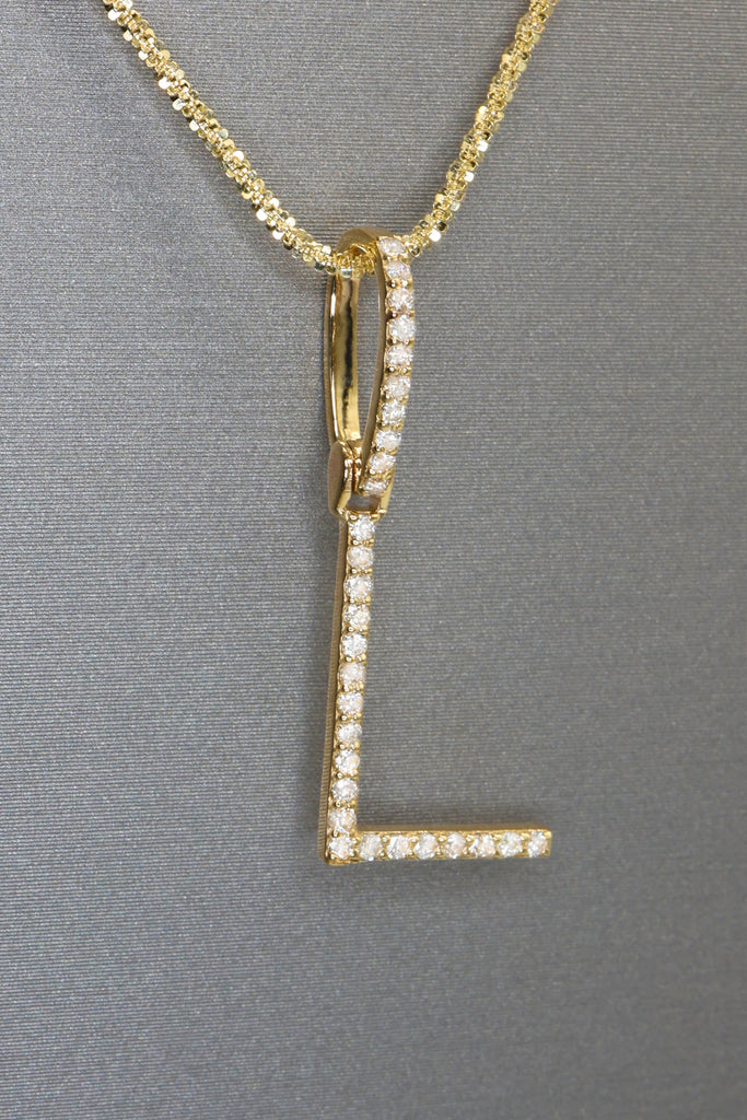 *NEW* Initial (L) Diamond 💎 Pendant W/ Rope Diamond Cut Chain JTJ™ - Javierthejeweler