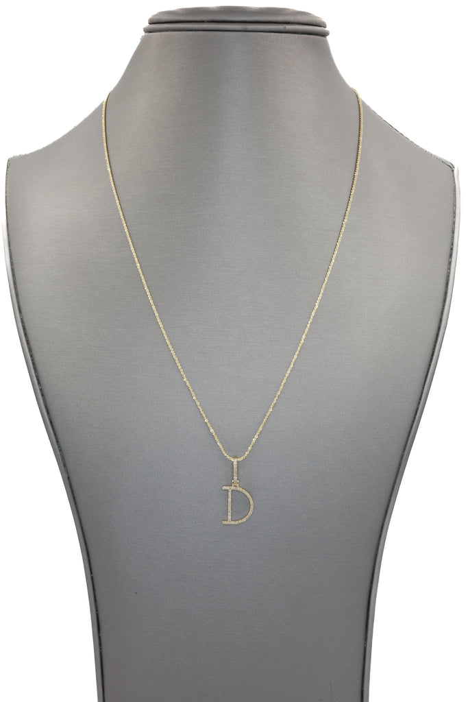 *NEW* Initial (D) Diamond 💎 Pendant W/ Rope Diamond Cut Chain JTJ™ - Javierthejeweler