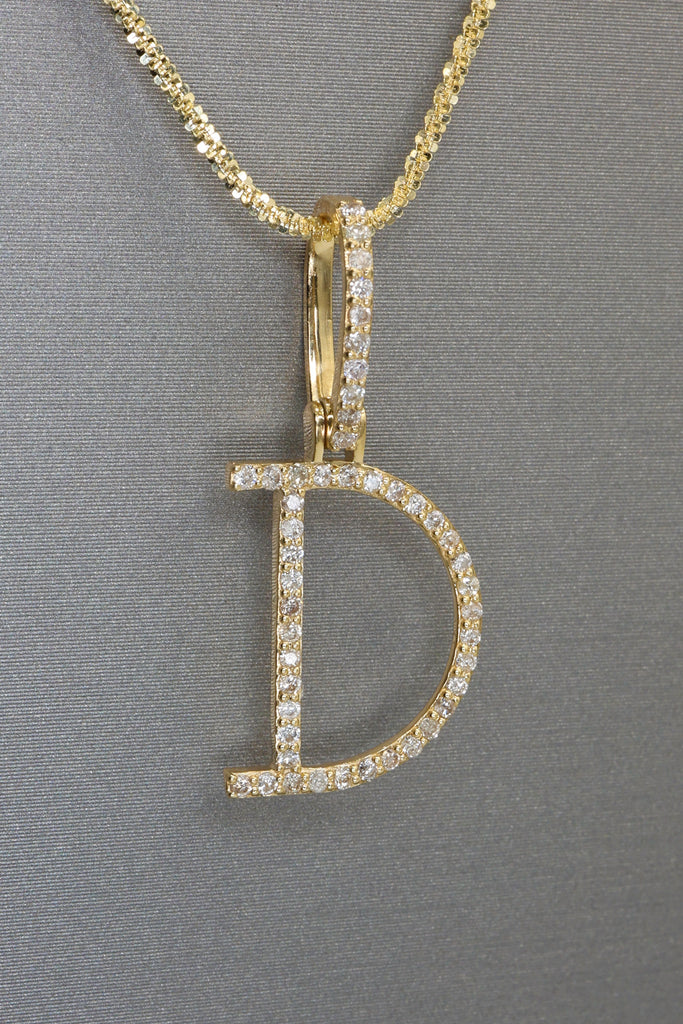 *NEW* Initial (D) Diamond 💎 Pendant W/ Rope Diamond Cut Chain JTJ™ - Javierthejeweler