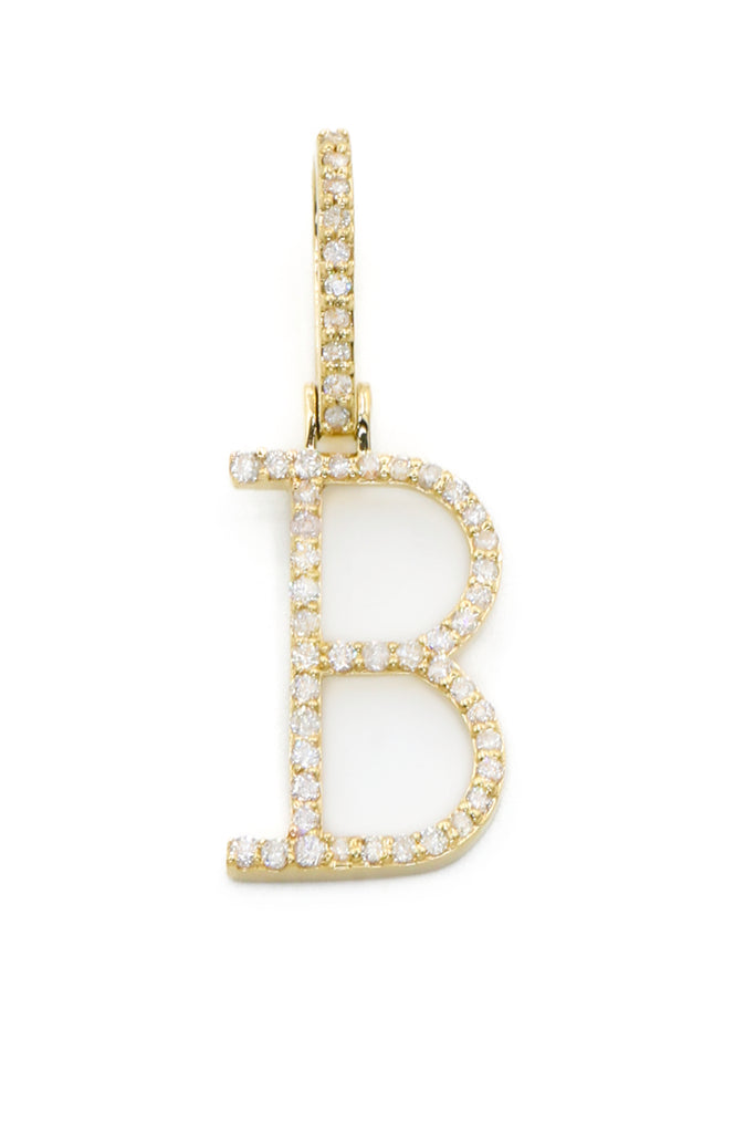*NEW* 14k Initial (B) Diamond 💎 Pendant W/ Rope Diamond Cut Chain JTJ™ - Javierthejeweler