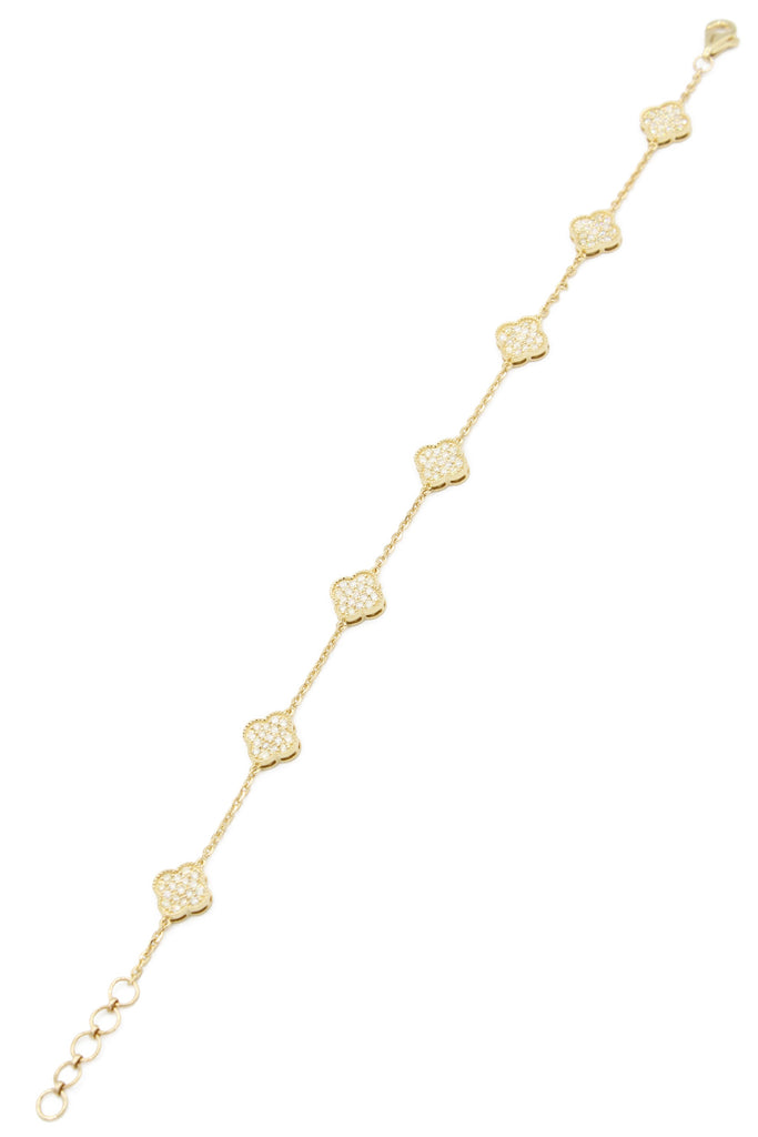 *NEW* 14K Clover Diamond Bracelet (Small Clover) JTJ™ - Javierthejeweler