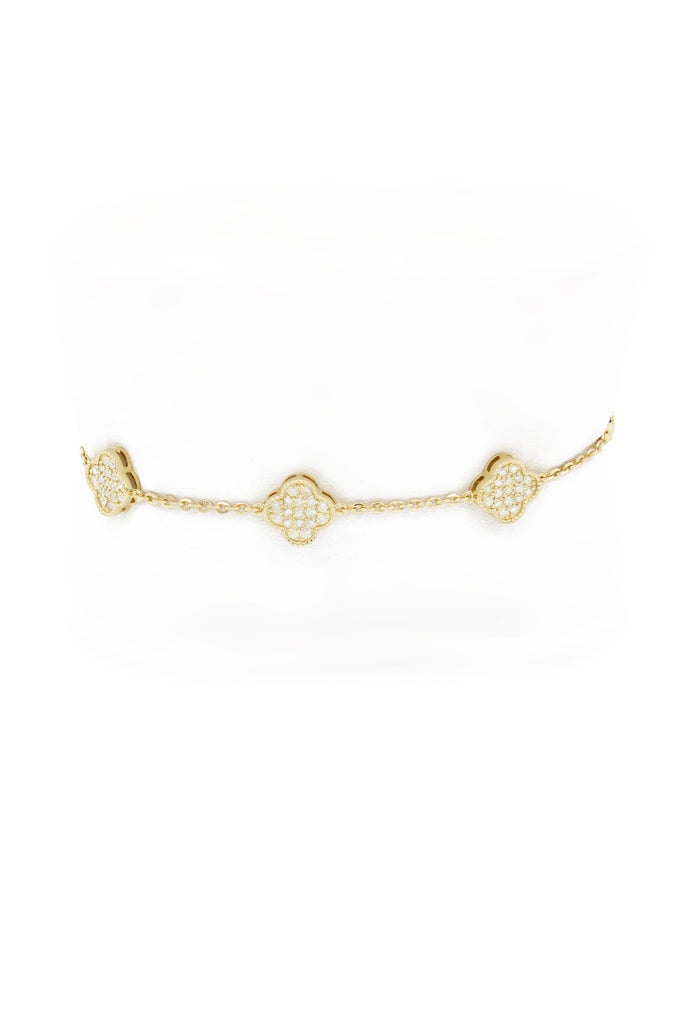 *NEW* 14K Clover Diamond Bracelet (Small Clover) JTJ™ - Javierthejeweler
