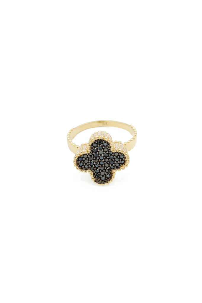 *NEW* 14K Cz Clover Fancy Ring (Black) JTJ™ - Javierthejeweler