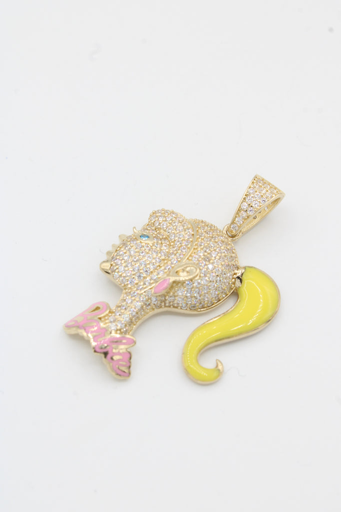 *NEW* 14k Pink / Yellow Brb Doll CZ Pendant JTJ™ - Javierthejeweler