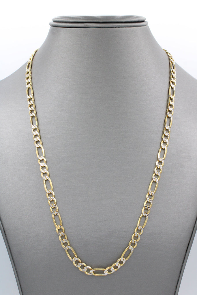 *NEW* 14K Solid Figaro Curb Two Tone Chain (6 mm - 22” Inches) JTJ™ - - Javierthejeweler