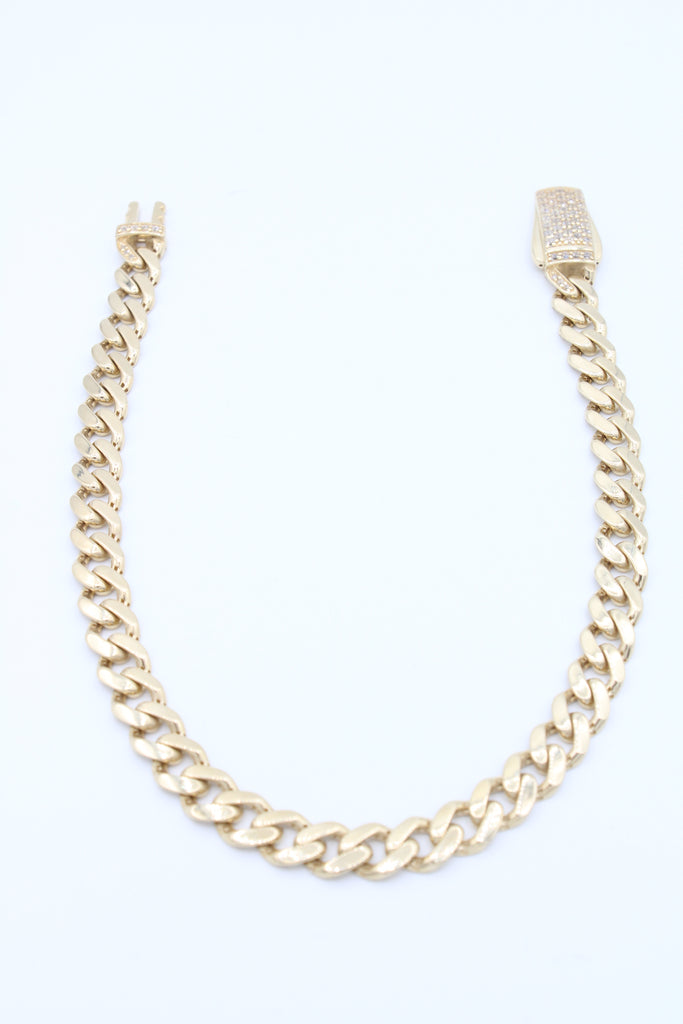 *NEW* 14K Hollow Cuban 🇮🇹 ITTALLO Ankle Bracelet (7MM) JTJ™ - Javierthejeweler