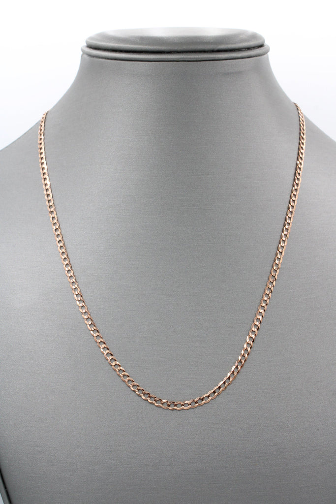*NEW* 14K Rose Solid Cuban Curb Chain (3.2MM // 18” Inches) JTJ™ - Javierthejeweler