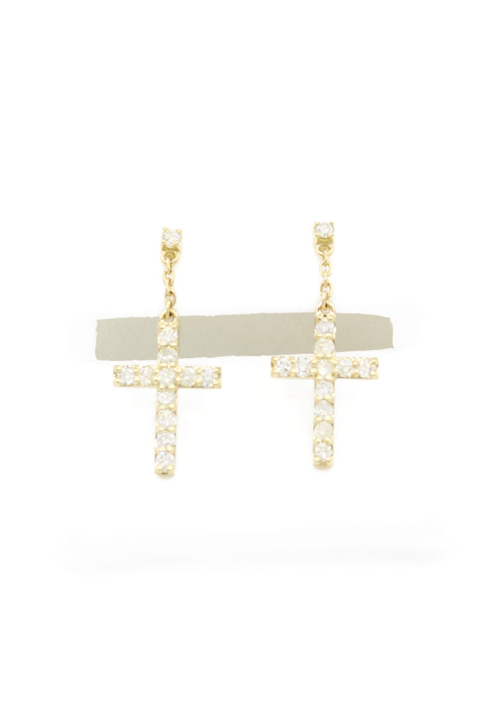 *NEW* 14K 💎💎 (VVS) Cross Diamond Earrings JTJ™ - Javierthejeweler