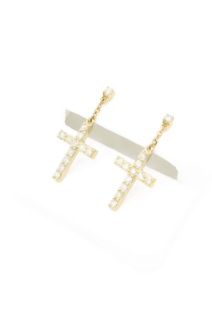 *NEW* 14K 💎💎 (VVS) Cross Diamond Earrings JTJ™ - Javierthejeweler