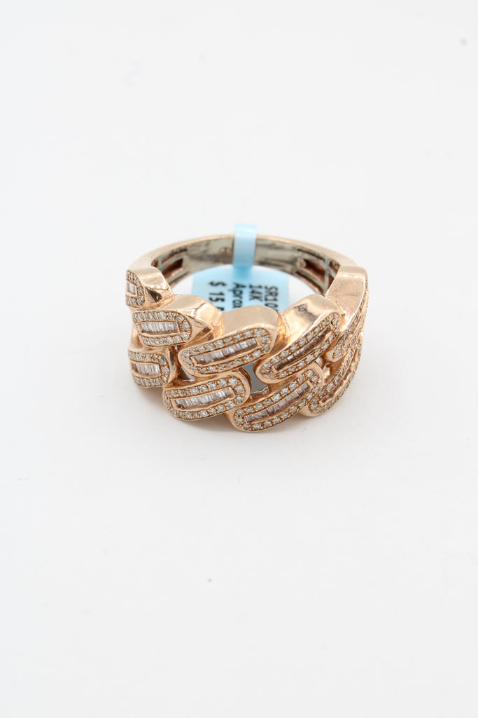 *NEW* 14K Men Rose Gold Cuban Diamond Ring 💎 JTJ™ - Javierthejeweler