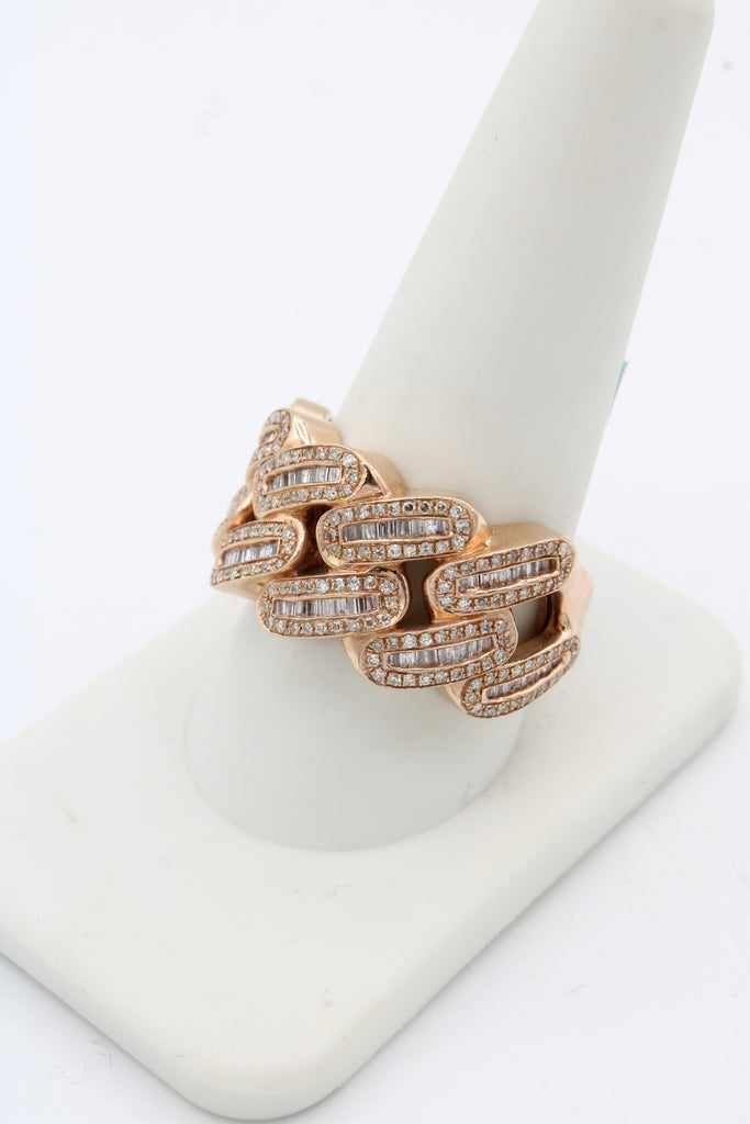 *NEW* 14K Men Rose Gold Cuban Diamond Ring 💎 JTJ™ - Javierthejeweler