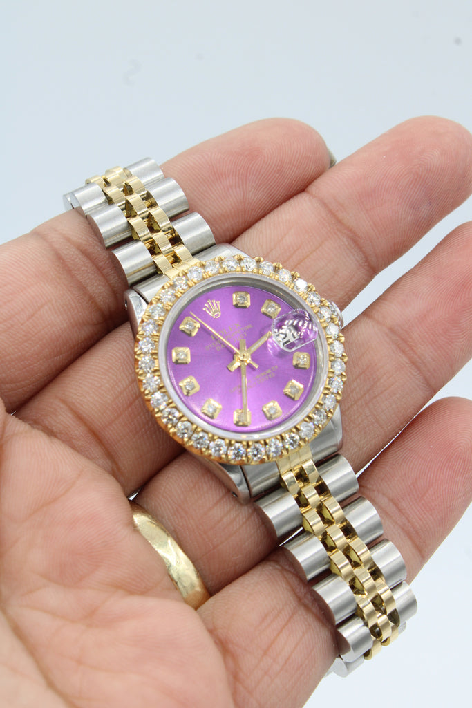 Women Rolex Watch 💎 Diamond Bezel 26MM JTJ™ - Javierthejeweler