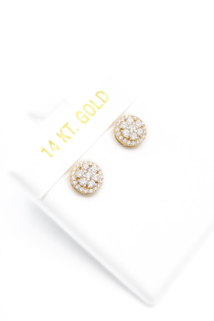 *NEW* 14k Round Flower Style CZ Earrings JTJ™ - Javierthejeweler