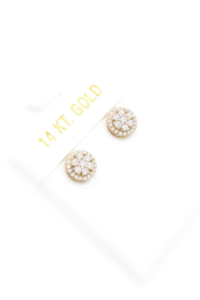 *NEW* 14k Round Flower Style CZ Earrings JTJ™ - Javierthejeweler