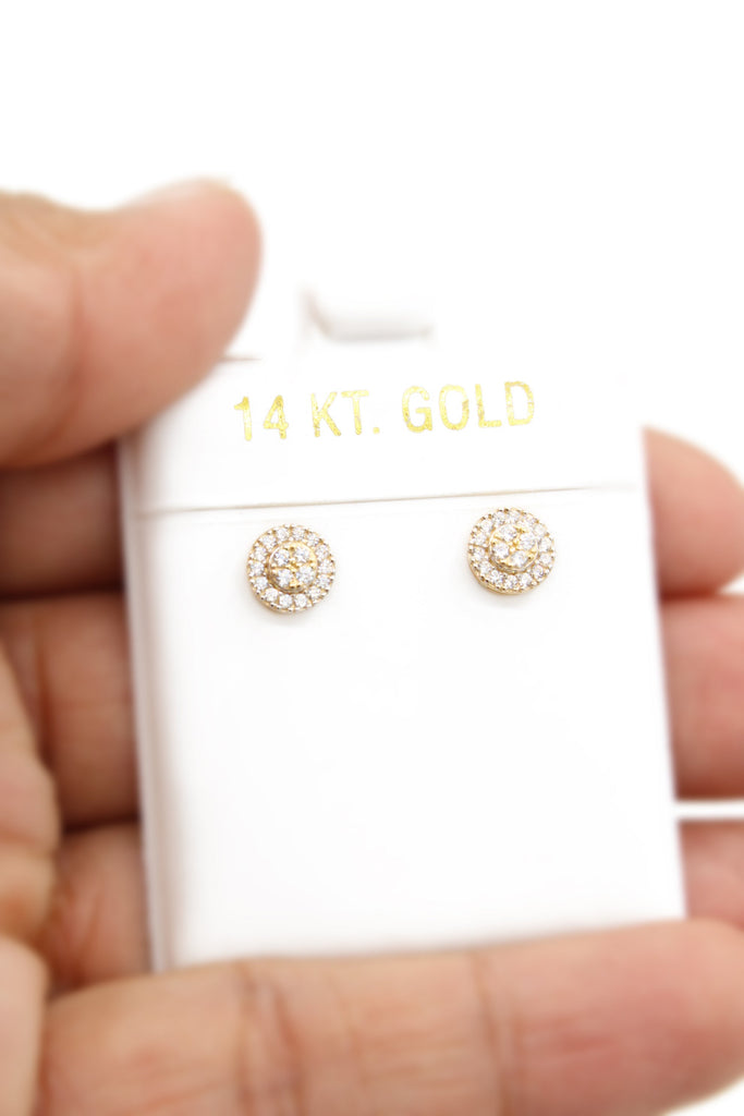 *NEW* 14k Round Style Small CZ Earrings JTJ™ - Javierthejeweler