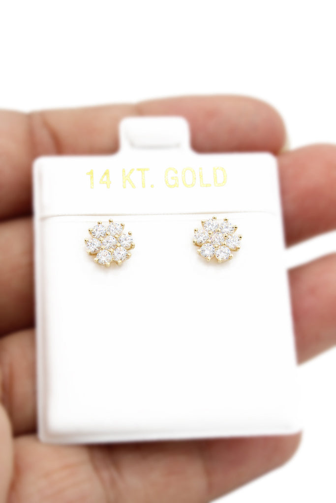 *NEW* 14k Flower Fancy CZ Earrings JTJ™ - Javierthejeweler