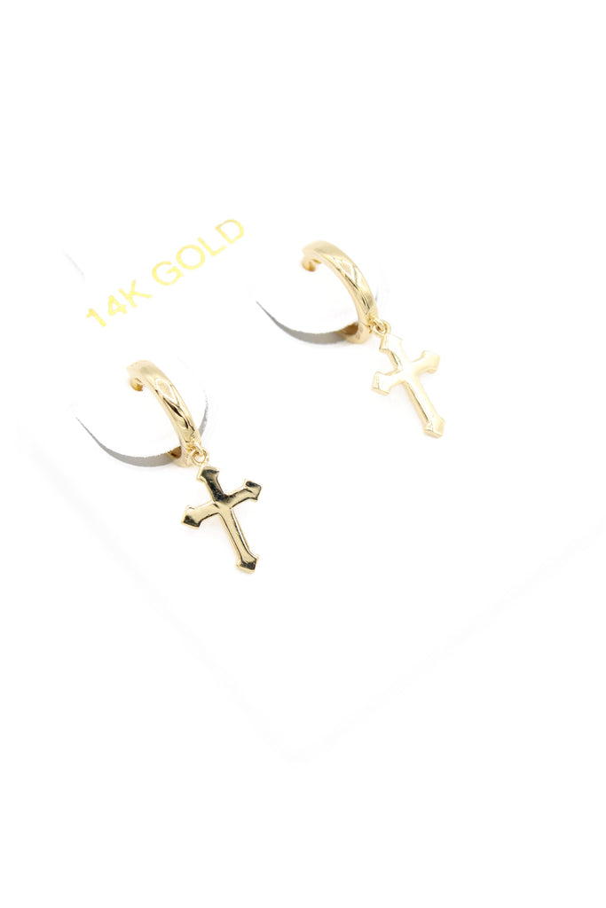 *NEW* 14k Dangling Cross Hoops (S) JTJ™ - Javierthejeweler