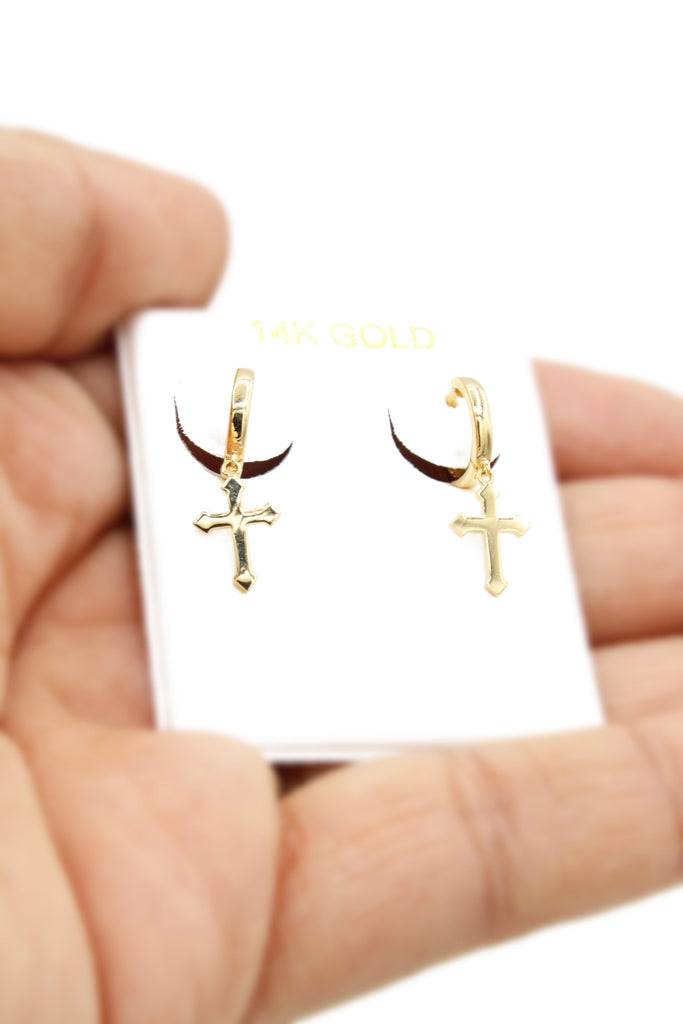 *NEW* 14k Dangling Cross Hoops (S) JTJ™ - Javierthejeweler