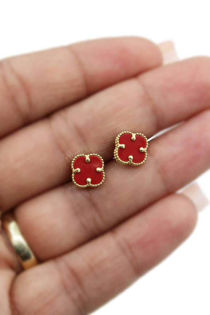 *NEW* 14K Red Clover Earrings (S) JTJ™ - Javierthejeweler