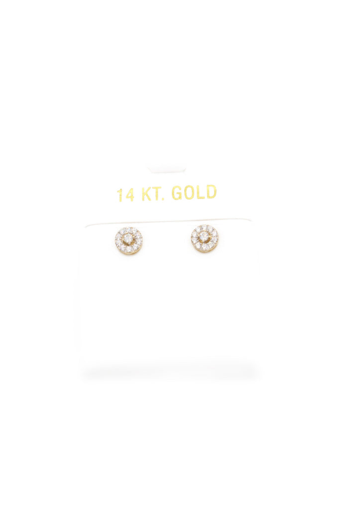 *NEW* 14k Round Fancy CZ Small Earrings JTJ™ - Javierthejeweler