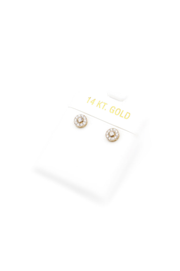 *NEW* 14k Round Fancy CZ Small Earrings JTJ™ - Javierthejeweler