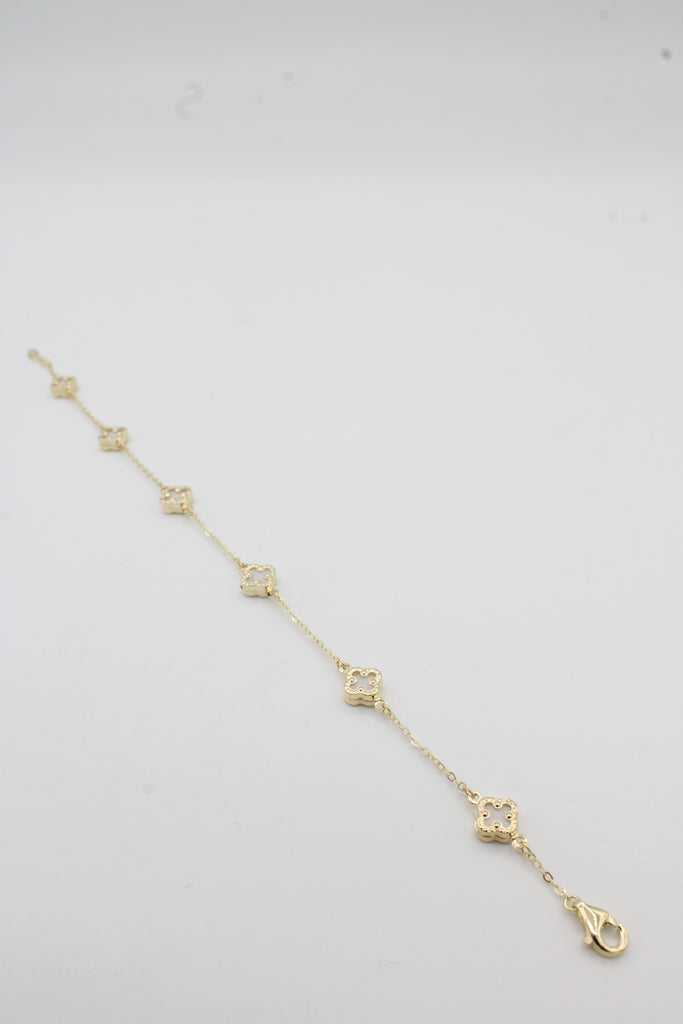 *NEW* 14K White Small Clover Bracelet JTJ™ - Javierthejeweler