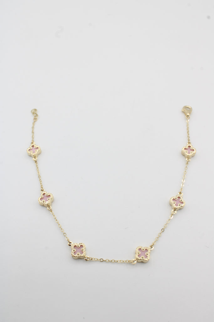 *NEW* 14K Pink Small Clover Bracelet JTJ™ - Javierthejeweler