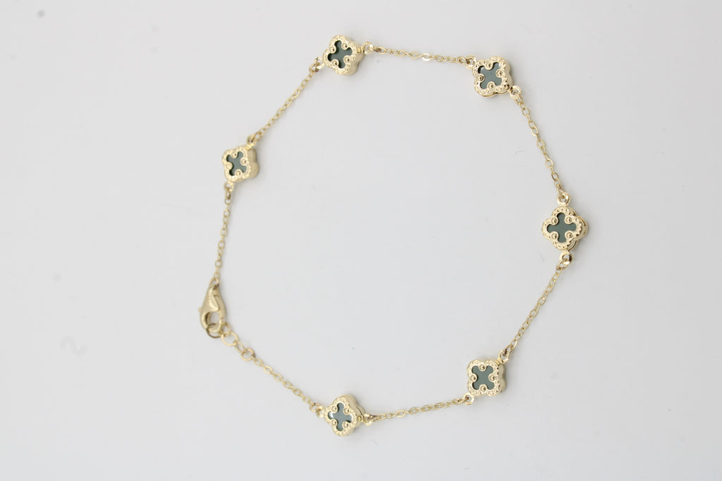 *NEW* 14K Green Small Clover Bracelet JTJ™ - Javierthejeweler