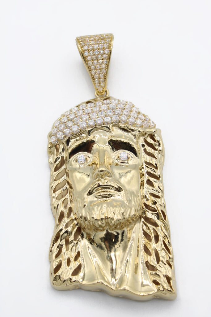 *NEW* 14K Jesus Face Full CZ Pendant (XL) JTJ™ - Javierthejeweler