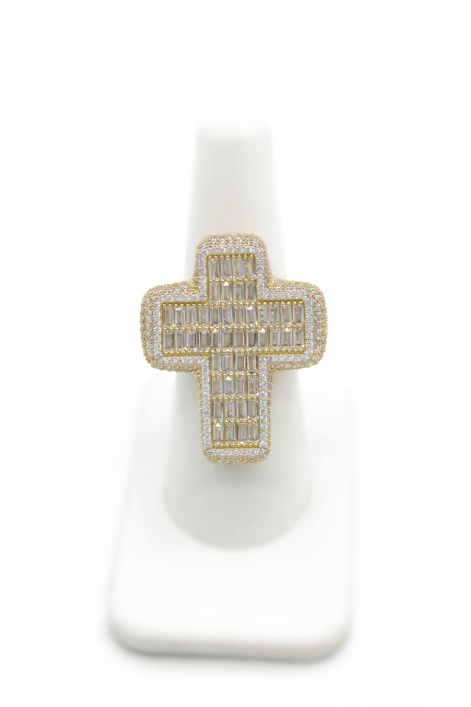 *NEW* 14k CZ Baguette Cross Men's Ring JTJ™ - Javierthejeweler