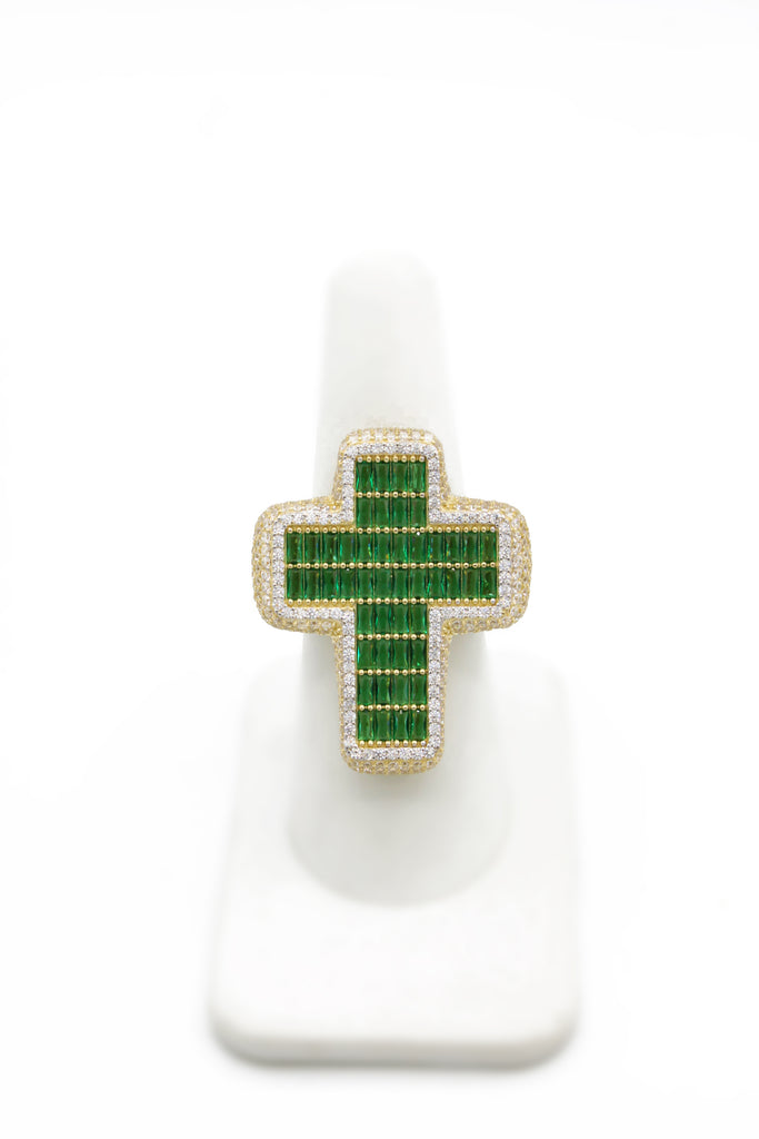 *NEW* 14k CZ Green Cross Men's Ring JTJ™ - Javierthejeweler