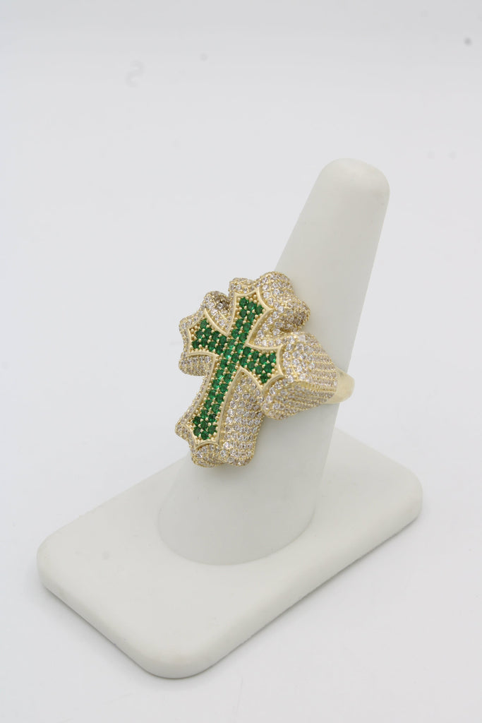 *NEW* 14k CZ Green Cross Men's Ring (S) JTJ™ - Javierthejeweler
