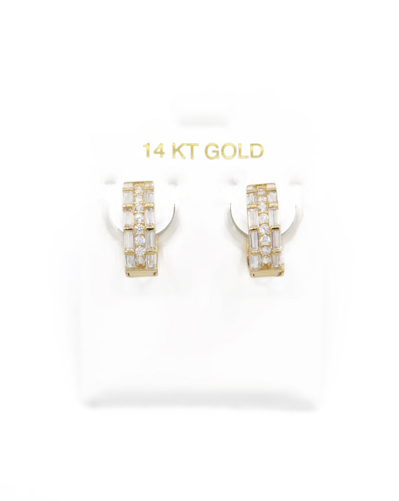 *NEW* 14k CZ Baguette Hoop Earrings - JTJ™ - Javierthejeweler