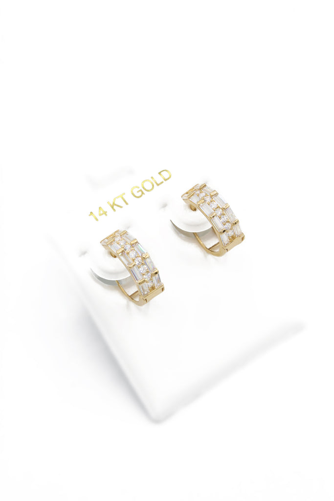 *NEW* 14k CZ Baguette Hoop Earrings - JTJ™ - Javierthejeweler