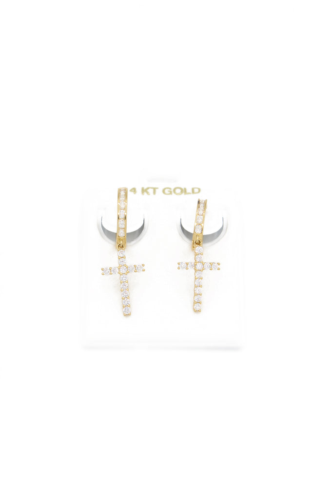 Copia de *NEW* 14k Cross CZ Hoop Earrings - JTJ™ - Javierthejeweler