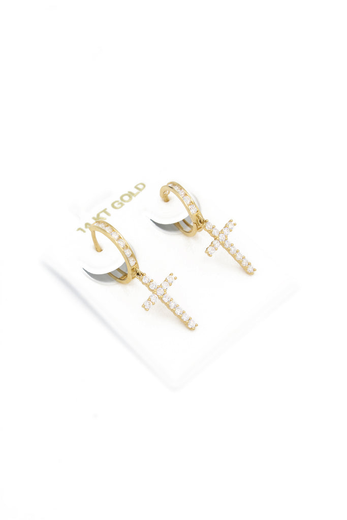 Copia de *NEW* 14k Cross CZ Hoop Earrings - JTJ™ - Javierthejeweler