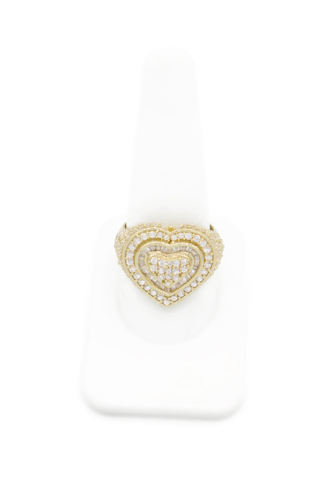 *NEW* 14K (M) Cz Baguette Heart Ring  JTJ™ - - Javierthejeweler