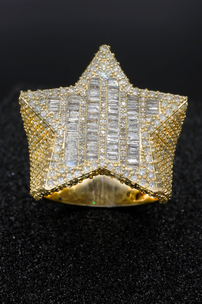 *NEW* 14k Men's Star Baguette Diamond Ring 💎 JTJ™ - Javierthejeweler