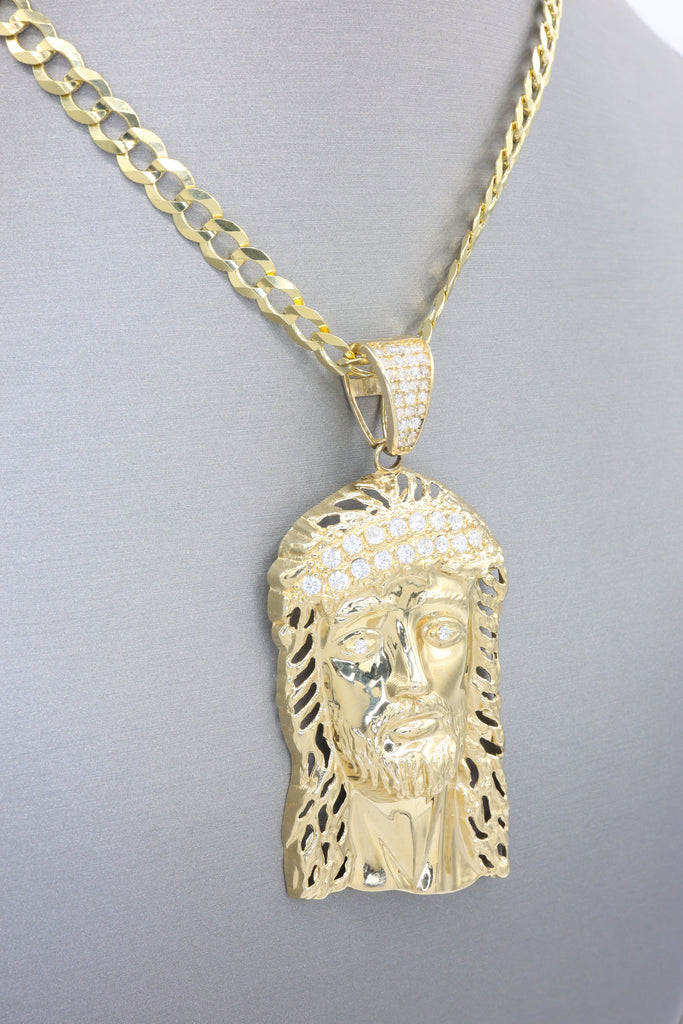 *NEW* 14K Jesus Face Pendant w/ Solid Cuban Chain  JTJ™ - - Javierthejeweler