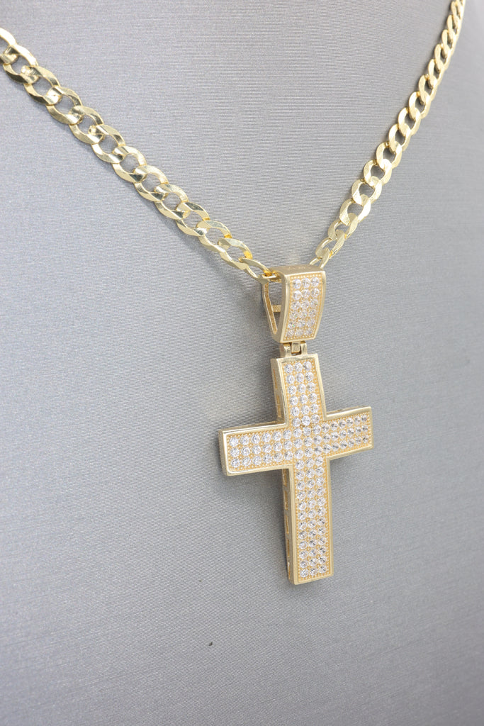 *NEW* 14K Cross Pendant w/ Solid Cuban Chain  JTJ™ - - Javierthejeweler