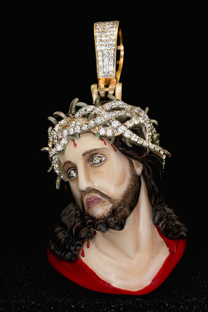*NEW* 14k Jesus Face VS Diamond Big  Pendant 💎 JTJ™ - Javierthejeweler