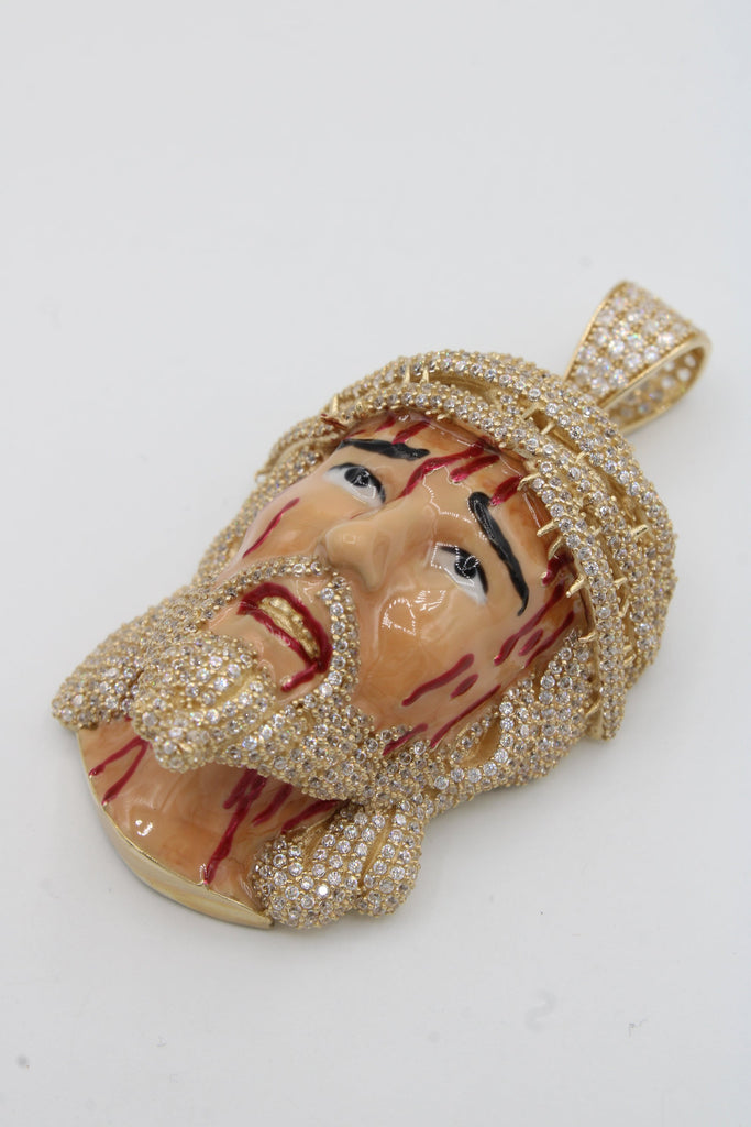 *NEW* 14K Jesus Face CZ 3D Pendant (XL) JTJ™ - Javierthejeweler